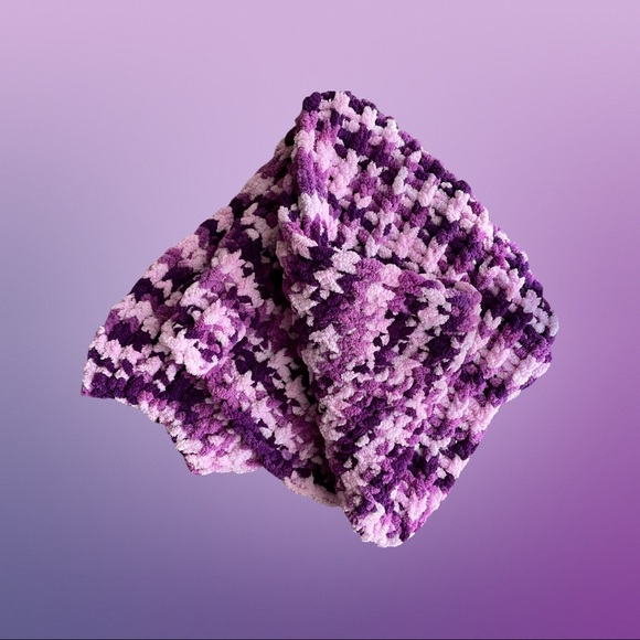 Handmade Crochet Purple Scarf Wrap. - Picture 3 of 3